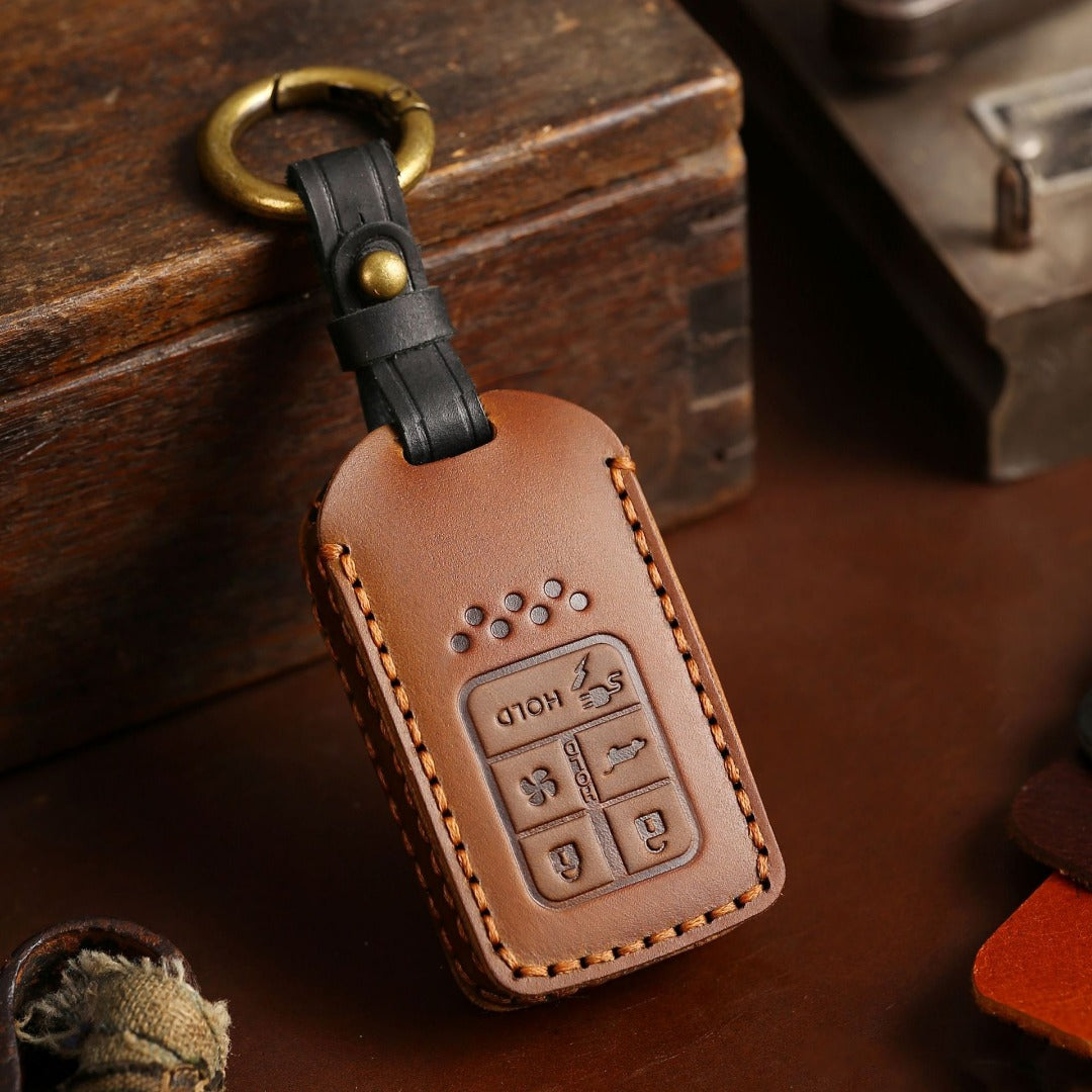 Honda CRV Lingpai XRV Civic Odyssey Elysion Accord Guandao Fit Leder-Autoschlüsselhülle für 2, 3, 4, 5 und 6 Tasten