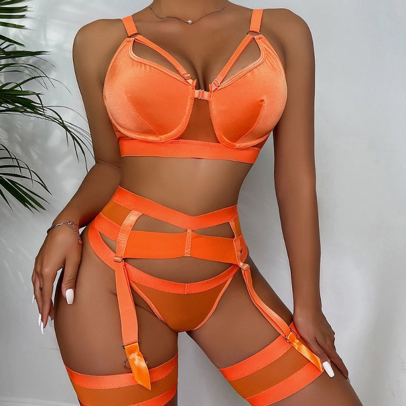 Carsine Orange sexy women's underwear garter straps G string Thong Orange / S