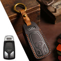 Carsine Audi A4L Q5L Q7 A4 A5 Leather Car Key Cover Black