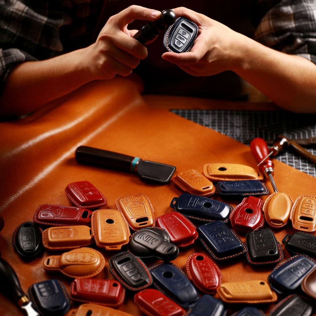 BMW Autoschlüsselhülle aus Leder – Echtleder, Premium-Passform für alle BMW Modelle