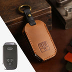 Carsine Kia Carnival Leather Car Key Cover Brown