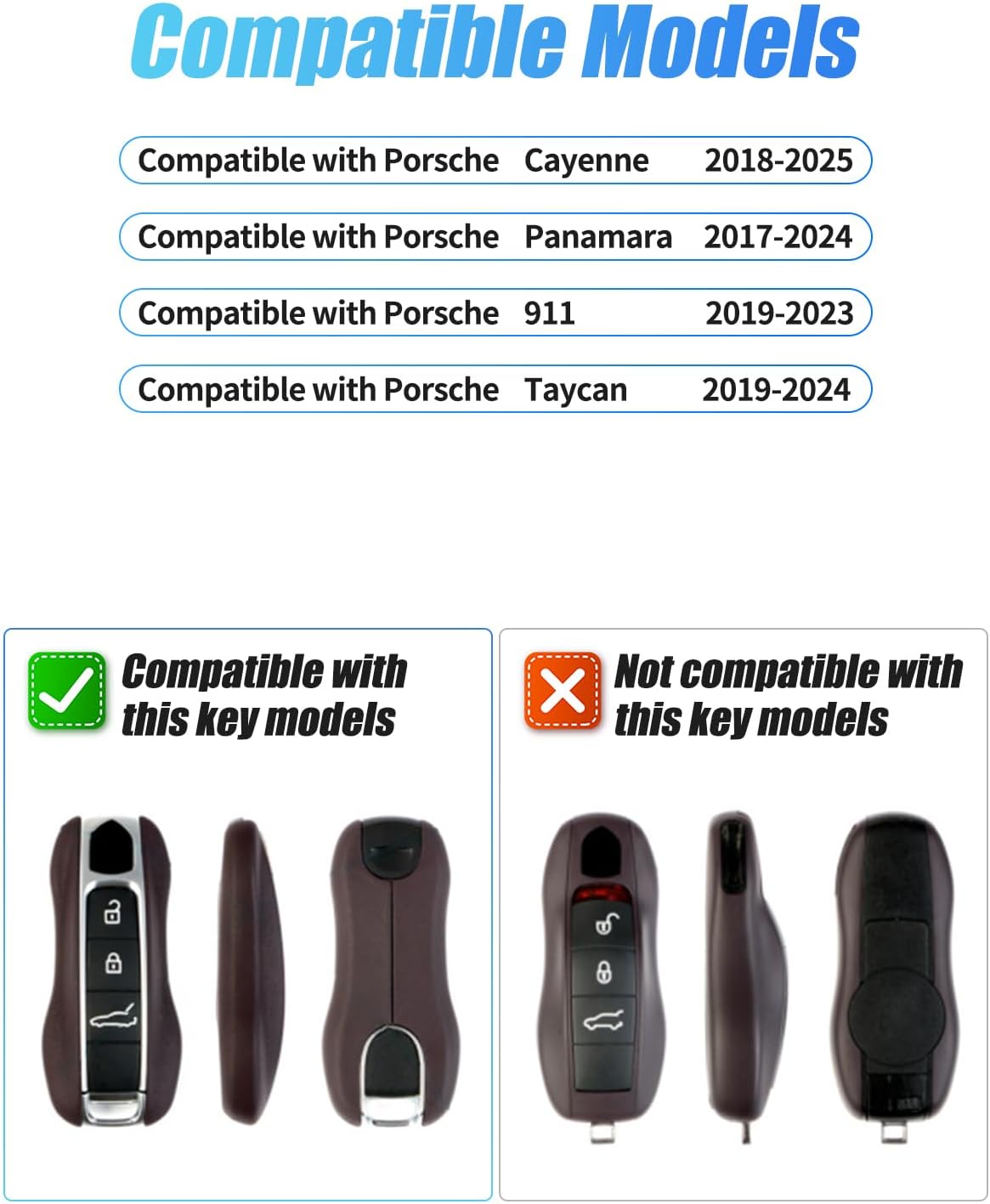 Étui en cuir pour clé Porsche 