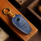 Carsine Volkswagen Touareg Leather Car Key Cover 3 Button Blue / 3 Button