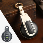 Carsine BMW Mini Cooper Countryman Leather Car Key Cover Black