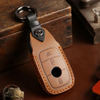 Carsine Mercedes Benz Leather Car Key Cover 3,4 Button Black / 3 Button