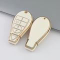 Carsine Jeep Dodge Ram Chrysler Car Key Case Golden Edge White / Key case