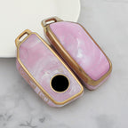 Carsine BMW Car Key Case Gold Inlaid With Jade Pink / Key case