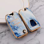 Carsine MG Car Key Case Gold Inlaid With Jade Blue / Key case