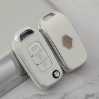 Carsine Renault Car Key Cover Silver Edge White / Key case