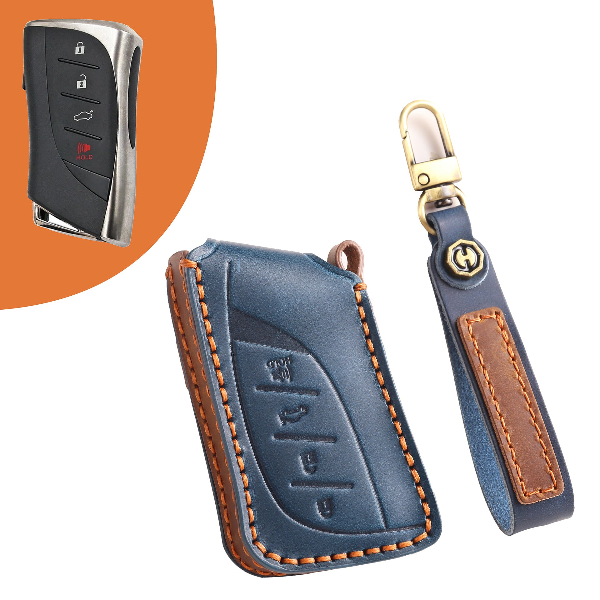 Lexus ES200 RX/ES300 NX200 LM350h LM500 Leder-Autoschlüsselhülle mit 3, 4 und 5 Tasten