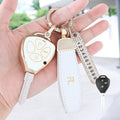 Carsine Toyota Scion Car Key Case Golden Edge B / White / Key case + R chain