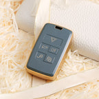 Carsine Land Rover Jaguar Car Key Case Golden Edge Grey / Key case