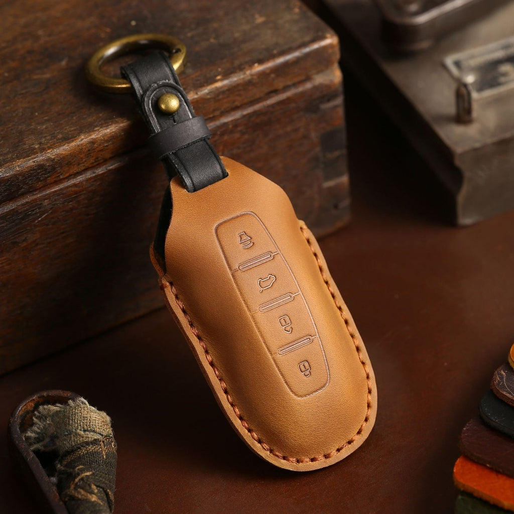 Étui de clé de voiture en cuir Ford Equator à 4 boutons