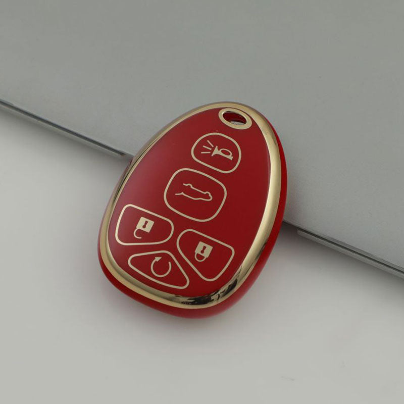 Carsine Chevrolet GMC Yukon Car Key Case Golden Edge Red / Key case