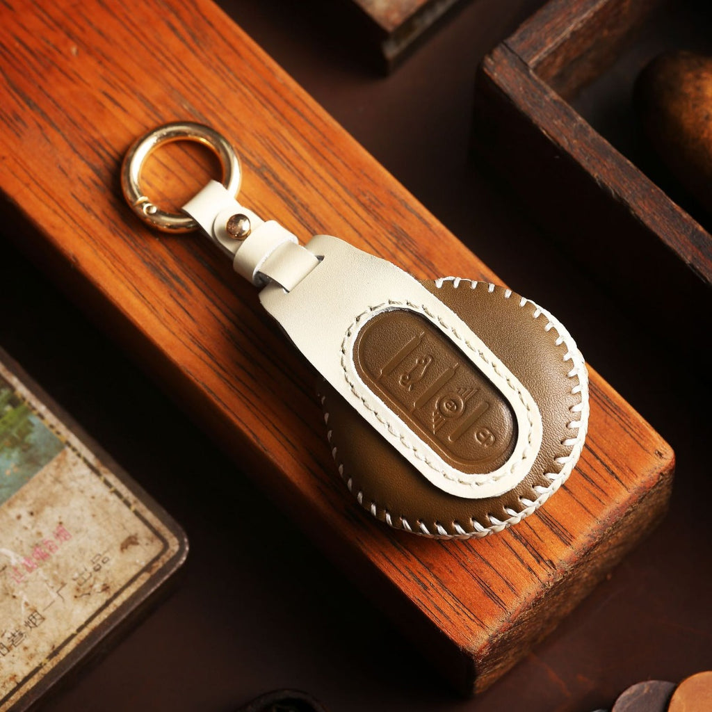 Carsine BMW Mini Cooper Countryman Leather Car Key Cover Black