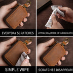 Universelle doppellagige Autoschlüsseltasche aus Leder, passend für alle Modelle