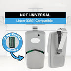 Carsine Multicode Linear 308911, 10 dip Switch Gate Opener Remote 300MHz, Multi Code Garage Door Opener Remote, Garage Clicker Replacement White / 1 PCS