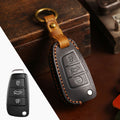 Carsine Audi A4L Q3 A3 Leather Car Key Cover Black