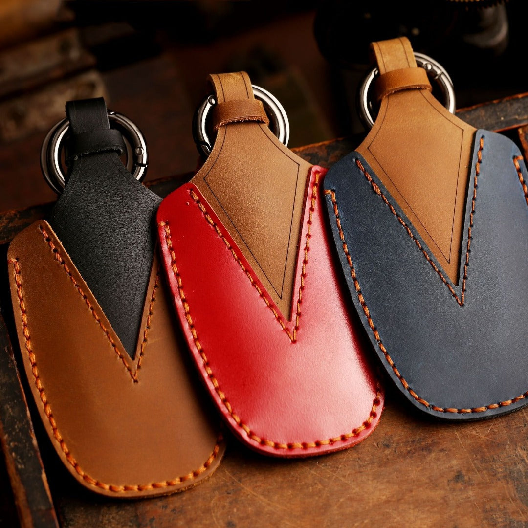 Ford Focus Explorer Kuga Sharp Aviator Lincoln Mondeo Edge F-150 Raptor Pickup Trucks Leder-Autoschlüsselhülle für 2, 3, 4 und 5 Tasten