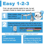 Carsine Garage Door Opener Remote, for Lift Master Chamberlain Craftsman Garage Door Opener Remote 893LM 893Max 891LM 971LM 973LM 371LM 373LM, Red Orange Green Yellow Purple Learn Button Garage Door Remote 1 PCS