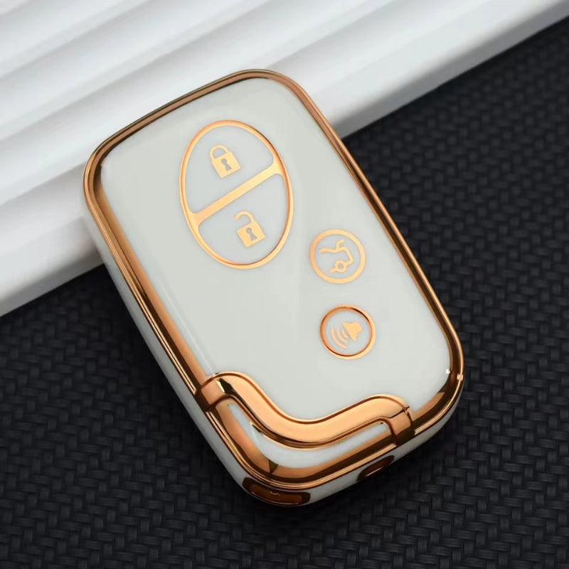 Carsine Lexus Car Key Case Golden Edge White / Key case