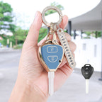 Carsine Toyota Car Key Case Golden Edge A / Grey / Key case + O chain