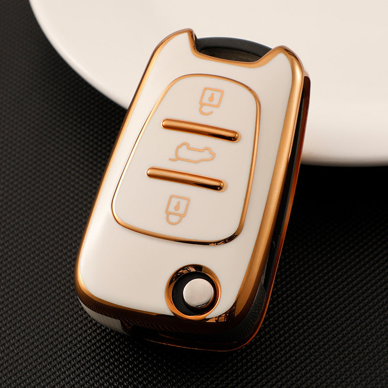 Carsine Hyundai Car Key Case Golden Edge