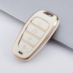 Carsine Hyundai Car Key Case Golden Edge White / Key case