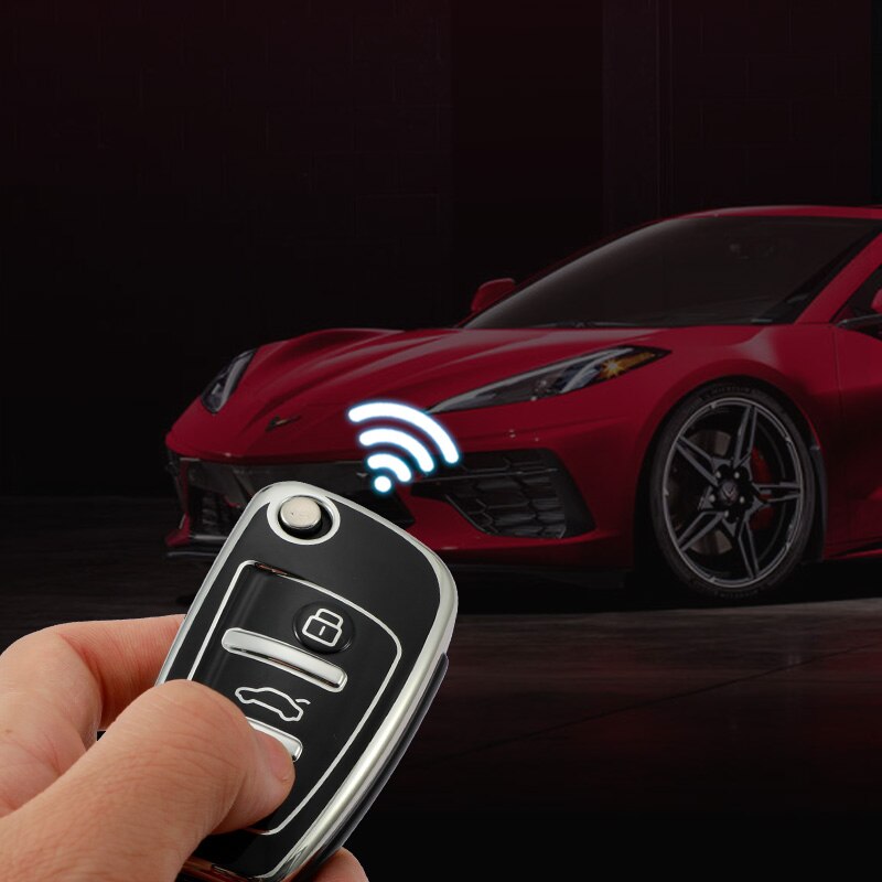 Carsine Audi Car Key Cover Silver Edge