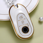 Carsine Mercedes Benz Car Key Case Golden Edge White / Key case