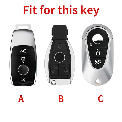 Carsine Mercedes Benz Car Key Cover Silver Edge